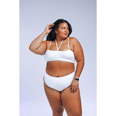 Massi bikini top with color-blocked tile pattern