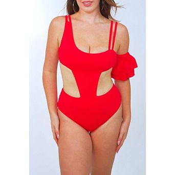 Rafa one piece swimsuit with ruffle sleeve