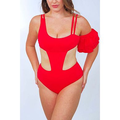 Rafa one piece swimsuit with ruffle sleeve