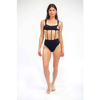 Mary exposed-torso one piece swimsuit