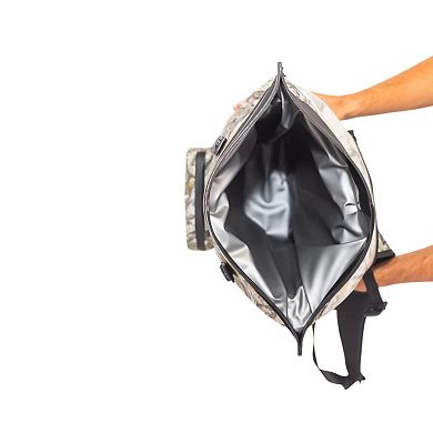 Auto-sealing, waterproof, and floating backpack cooler