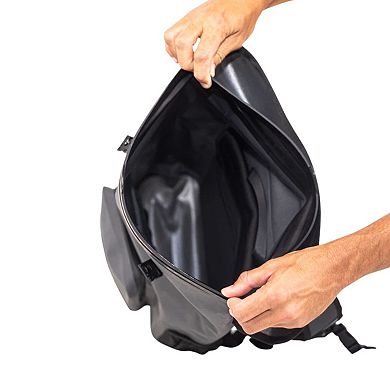 Auto-sealing, waterproof, scent proof, and floating backpack dry bag