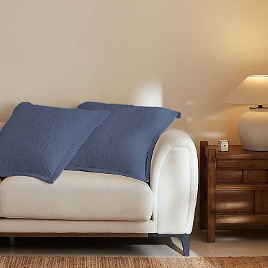 Marcielo 100% Cotton Embroidered Quilted Pillow Shams Set of 2, 26"x26" Euro Size