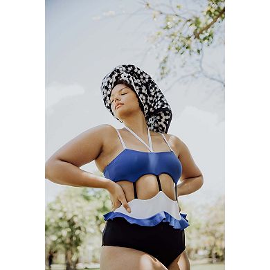 Mitchy one piece swimsuit with ruffle waist and convertible straps