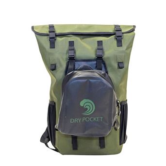 Auto sealing, waterproof, and floating back pack dry bag with removable dry bag