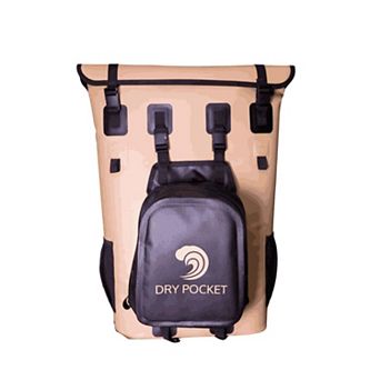 Auto-sealing, waterproof, floating, and scent proof backpack cooler with a detachable dry bag