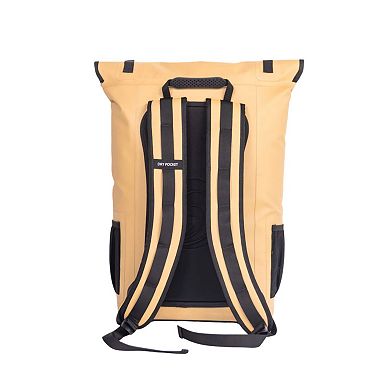 Auto-sealing, waterproof, floating, and scent proof backpack cooler with a detachable dry bag