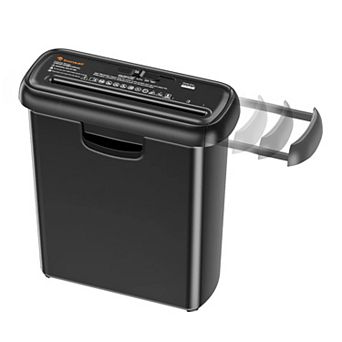 Bonsaii 6-Sheet Home Office Shredder Portable w/ Extendable Handle Overheat Protection & Wastebasket