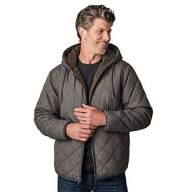 Free Country Men's Atlas Hooded Quilted Reversible Sherpa Jacket