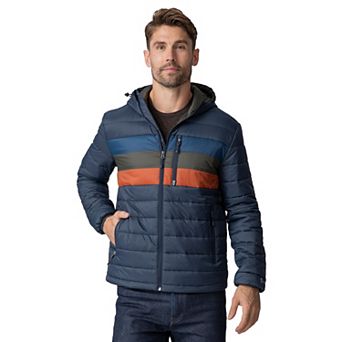 Free Country Men's Tri-Color Hooded Puffer Jacket