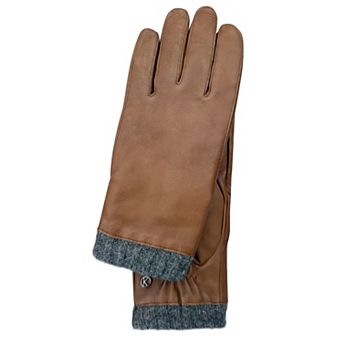 Leather gloves "RASMUS" with knitted cuff and touch function