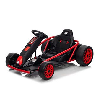 24V Kids Go Kart for Ages 8-12 with Dual 300W Motors, 9Ah Battery, High Speed 8.1 MPH, Music & Horn