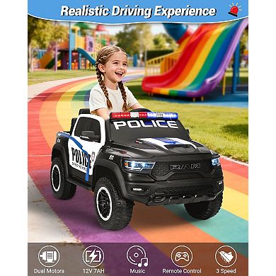 Officially Licensed 12V RAM Kids Ride-On Pickup Truck with Parental Remote Control, 3-Speed Settings
