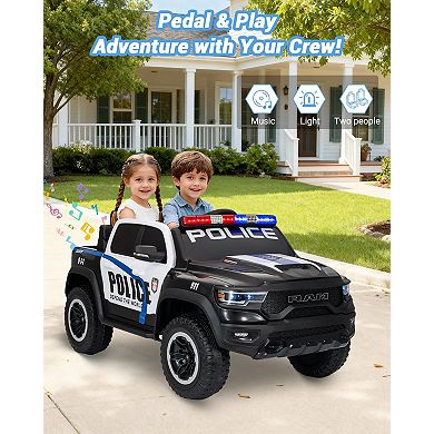 Officially Licensed 12V RAM Kids Ride-On Pickup Truck with Parental Remote Control, 3-Speed Settings