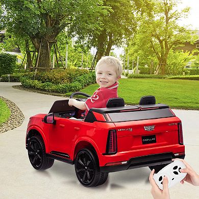 24V Licensed Cadillac 2-Seater Kid Electric Ride-On Truck with 2.4G Remote Control,Spring Suspension