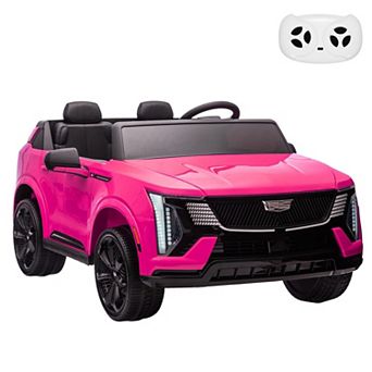 24V Licensed Cadillac 2-Seater Kid Electric Ride-On Truck with 2.4G Remote Control,Spring Suspension