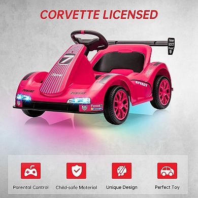 6V Kids Electric Go Kart with 2.4GHz Parent Remote Control, Music & Stories,Drift Wheels,Safety Belt