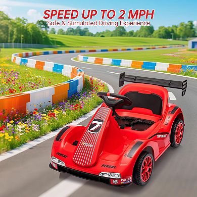 6V Kids Electric Go Kart with 2.4GHz Parent Remote Control, Music & Stories,Drift Wheels,Safety Belt