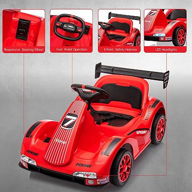 6V Kids Electric Go Kart with 2.4GHz Parent Remote Control, Music & Stories,Drift Wheels,Safety Belt