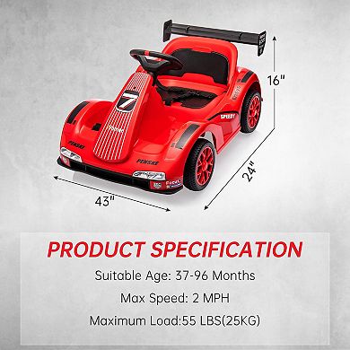 6V Kids Electric Go Kart with 2.4GHz Parent Remote Control, Music & Stories,Drift Wheels,Safety Belt