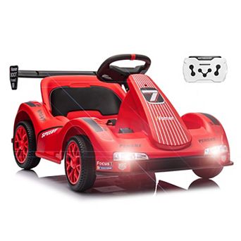 6V Kids Electric Go Kart with 2.4GHz Parent Remote Control, Music & Stories,Drift Wheels,Safety Belt
