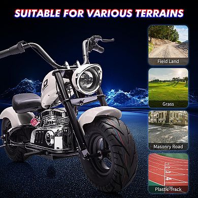 36V Electric Off-Road Motorcycle for Teens, 350W Brushless Motor, 16.5 MPH, Music, Spring Suspension