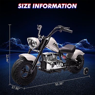36V Electric Off-Road Motorcycle for Teens, 350W Brushless Motor, 16.5 MPH, Music, Spring Suspension