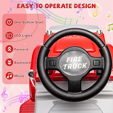 6V Ride-On Truck for Toddlers, Electric Car with Under-Seat Storage,LED Lights, Rechargeable Battery