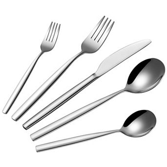 30 pc Stainless Steel Flatware Set for 6 with Mirror Polish, Dishwasher Safe, Silver