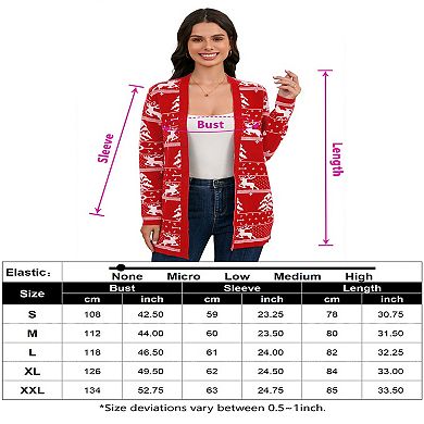 Christmas Sweater for Women Christmas Cardigans Funny Xmas Open Front Knit Coat Outwear