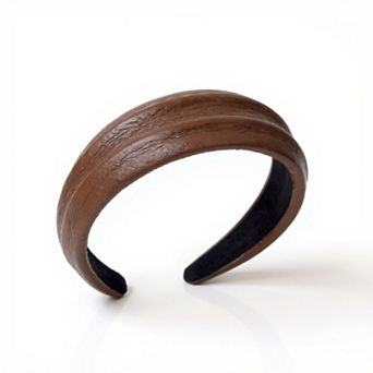 Textured Fabric Headband with Oversized Acrylic Ring Accent