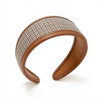 Textured Fabric Headband with Oversized Acrylic Ring Accent