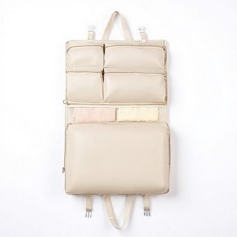 Multi-Compartment Hanging Organizer Bag with Zipper and Buckle Straps