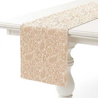 Floral Embroidered Table Runner with Intricate Pattern Detailing