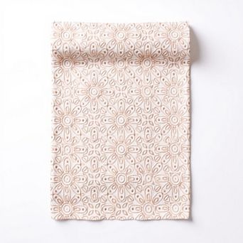 Floral Embroidered Table Runner with Intricate Pattern Detailing