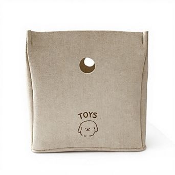 Felt Storage Box with Circular Handle Cutout and Book Label Design