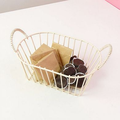 Oval Wire Storage Basket with Dual Handles and Open Frame Design