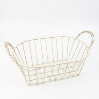 Oval Wire Storage Basket with Dual Handles and Open Frame Design