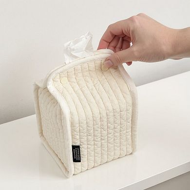 Quilted Tissue Dispenser Box Cover with Snap Closure