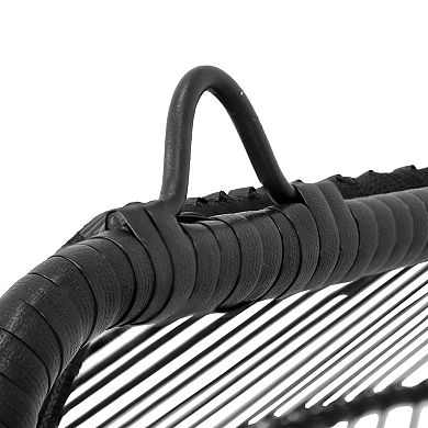 Sunnydaze Polyrattan Andrei Double Egg Chair with Cushion - Dark Gray