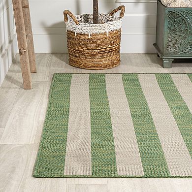 Negril Two Tone Wide Stripe Indoor/outdoor Area Rug