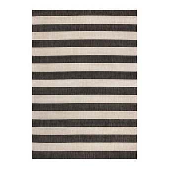 Negril Two Tone Wide Stripe Indoor/outdoor Area Rug