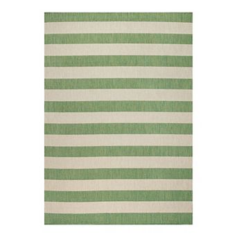 Negril Two Tone Wide Stripe Indoor/outdoor Area Rug