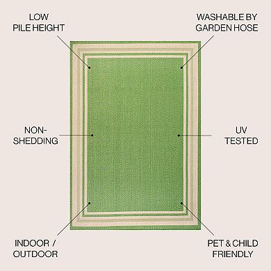 James Modern Border Stripe Indoor/outdoor Area Rug