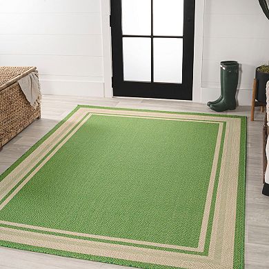 James Modern Border Stripe Indoor/outdoor Area Rug
