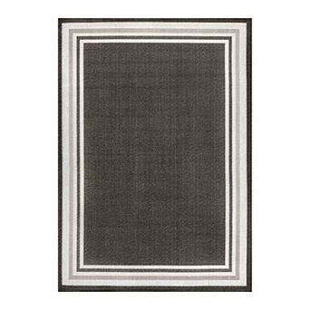 James Modern Border Stripe Indoor/outdoor Area Rug