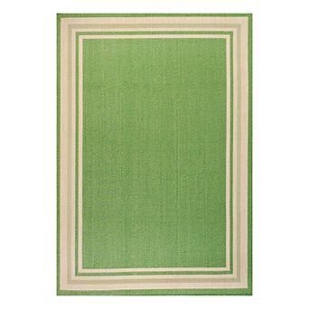 James Modern Border Stripe Indoor/outdoor Area Rug