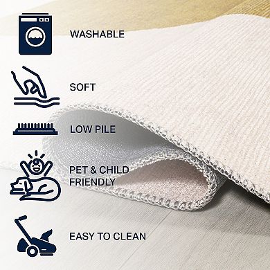 Luola Minimalist Geometric Machine Washable Area Rug