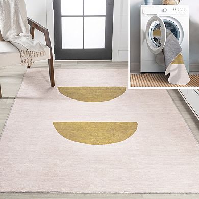 Luola Minimalist Geometric Machine Washable Area Rug