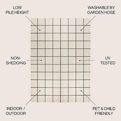 Grid Modern Squares Indoor/outdoor Area Rug